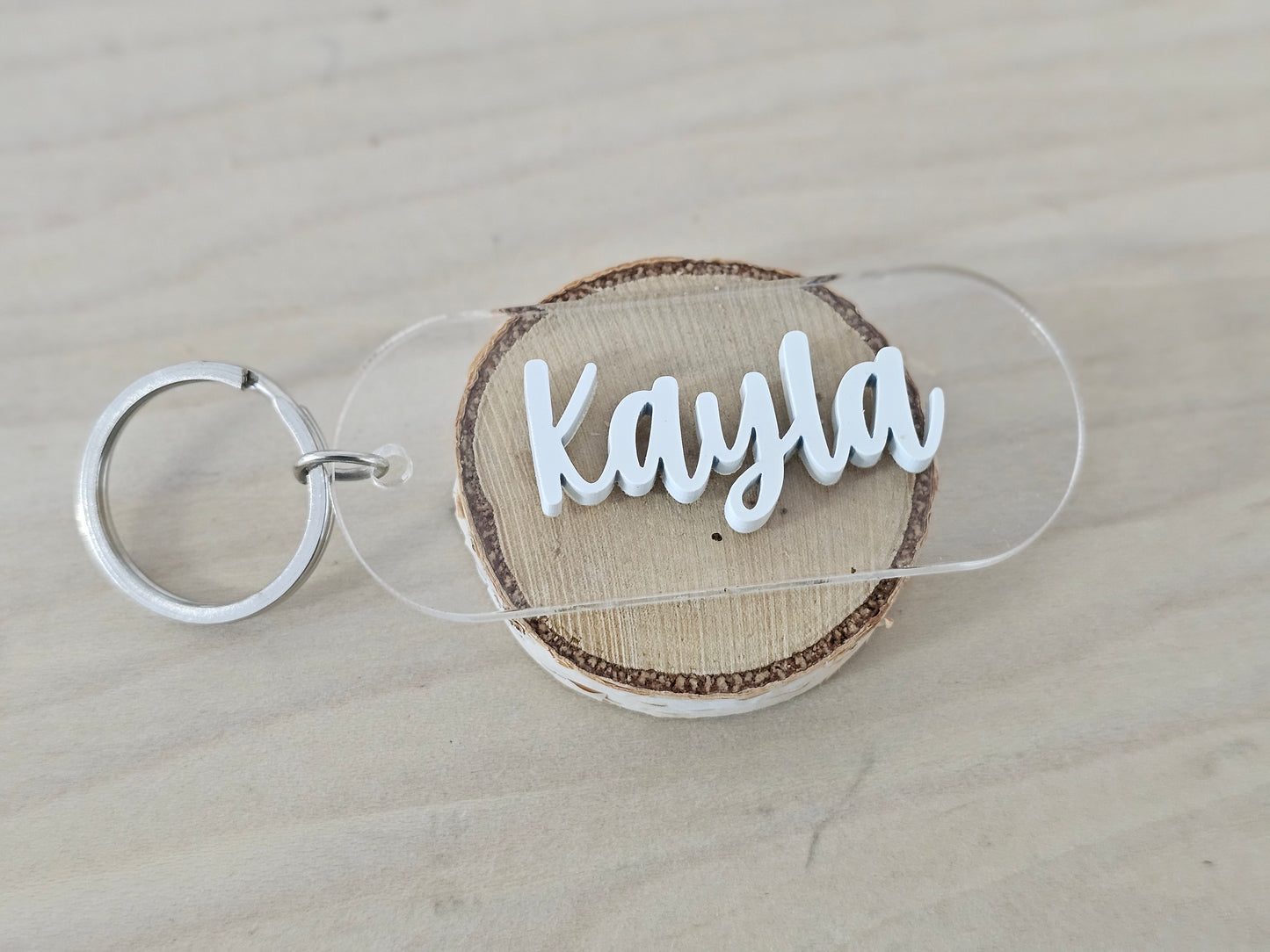 Name keychain- layered acrylic