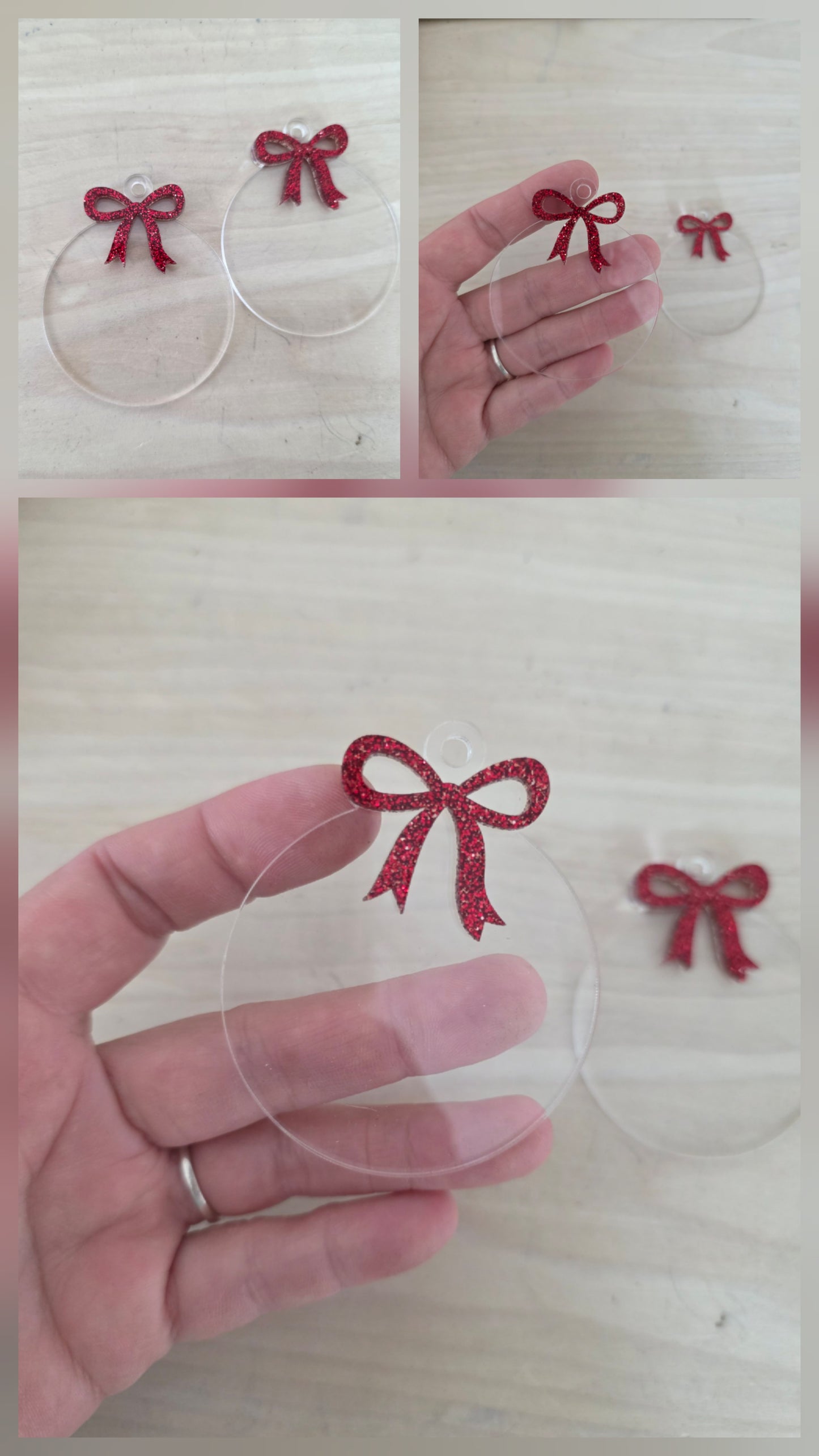 Christmas Bauble - Glitter bow