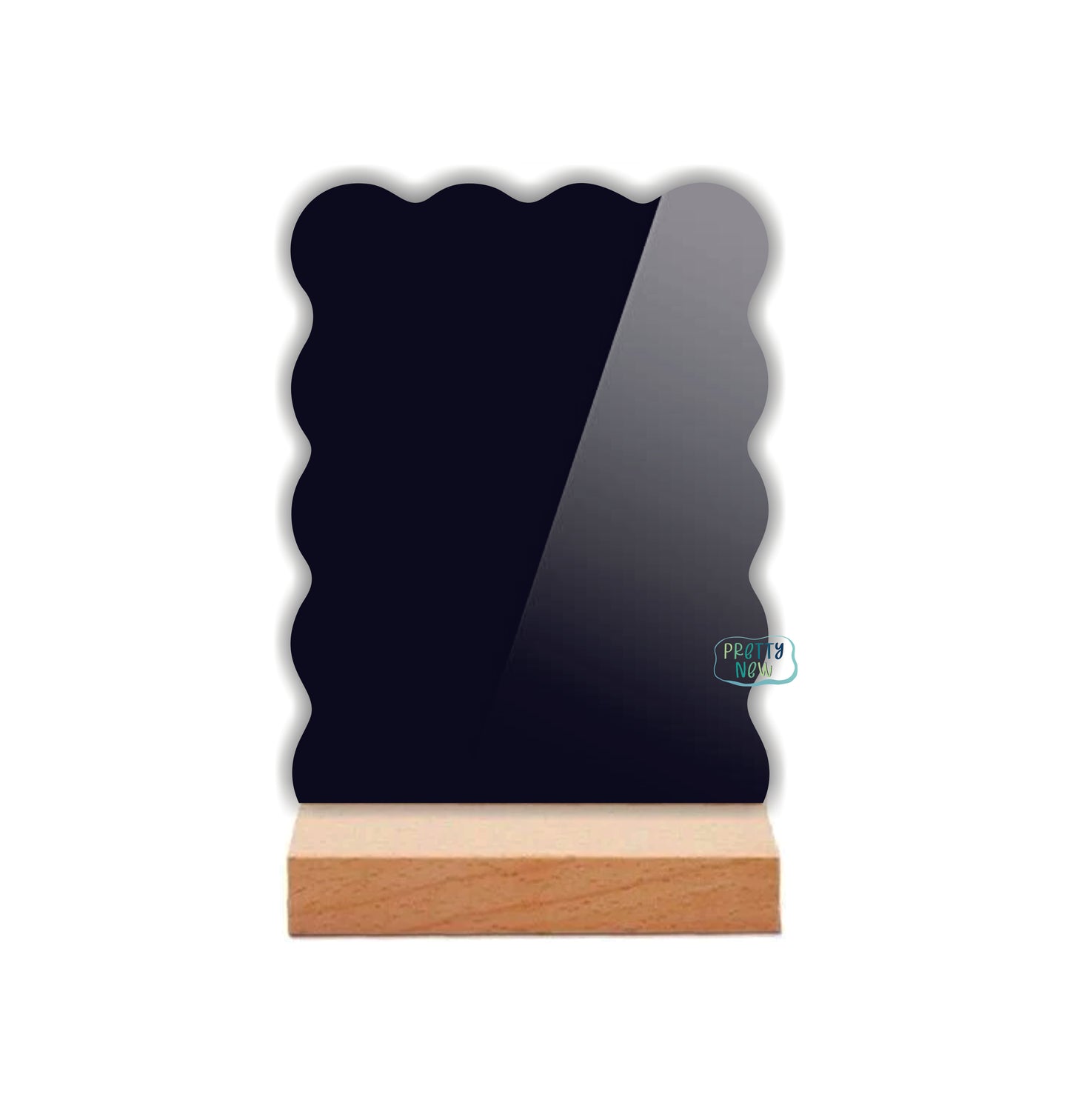 Black Acrylic wavy sheet and Wood base Combo