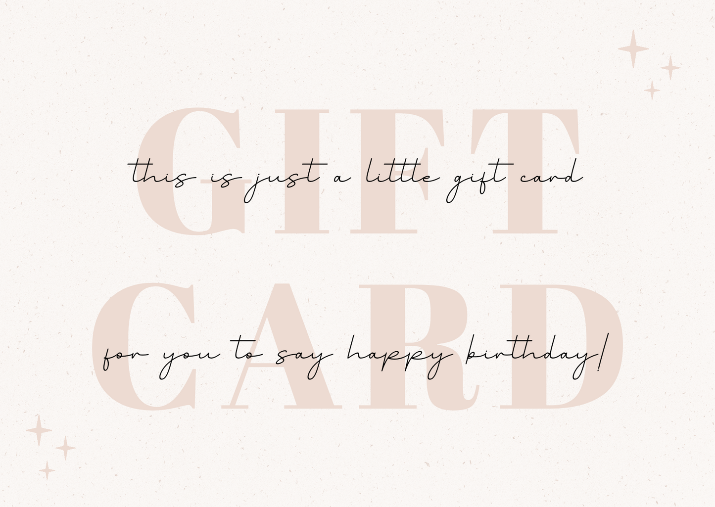 Pretty New Gift Card