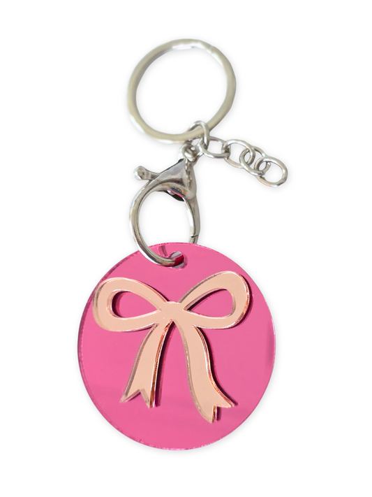 Mirror Bow Keychain with lobster clasp