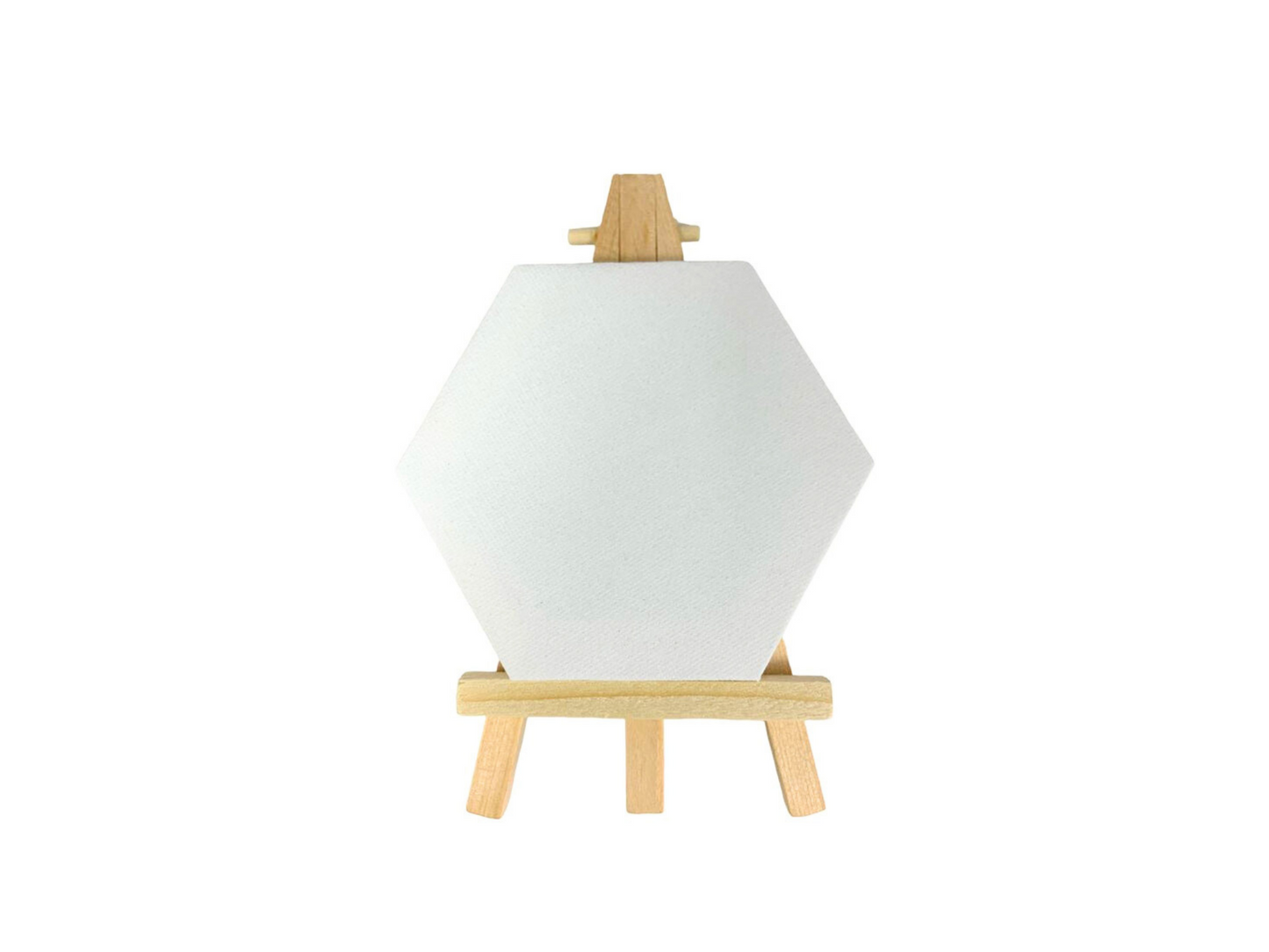 Mini canvas & wooden easel - hexagon