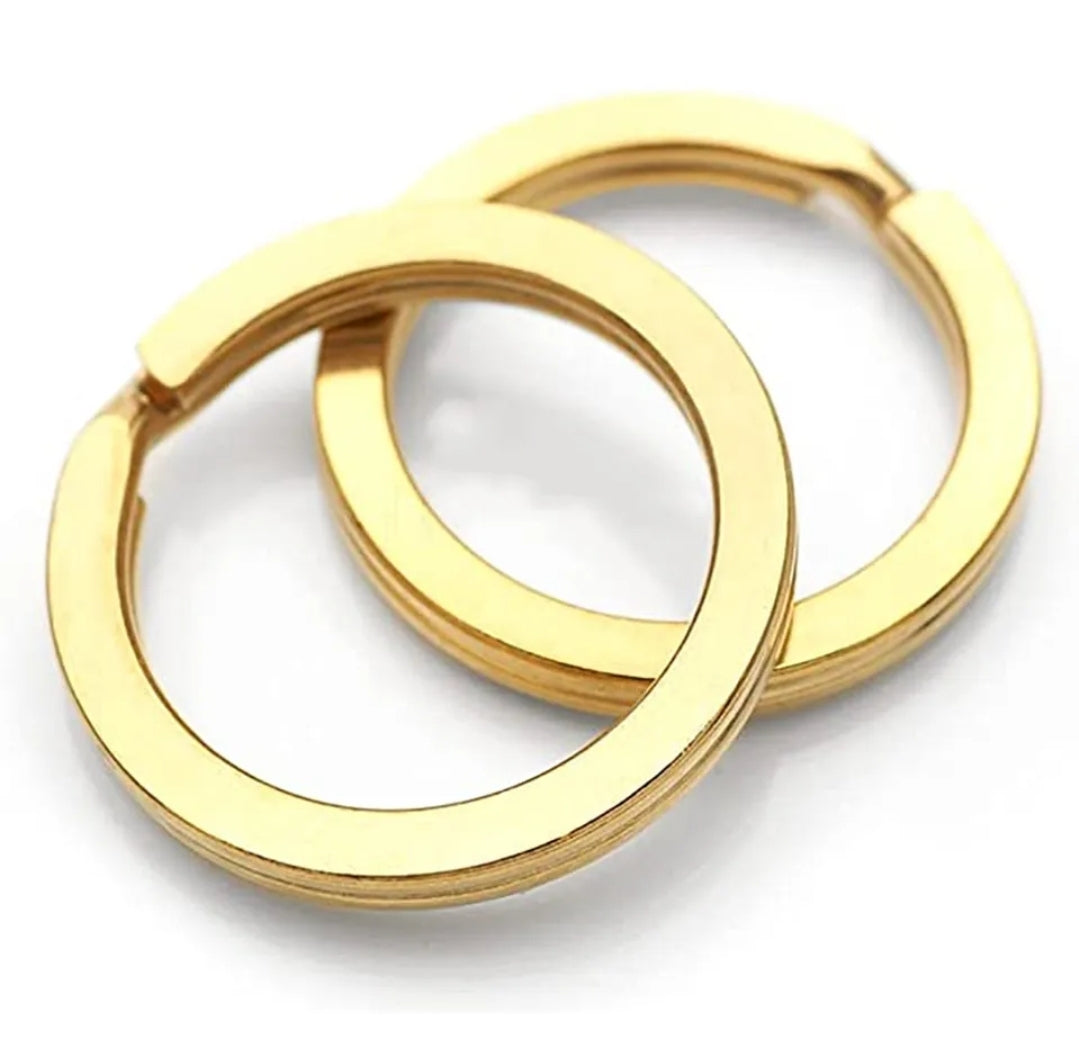 Flat Split Key Rings Gold - 20pc in bag