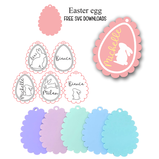Easter Egg Acrylic Blank – Scallop Shape (Free SVG Templates Included)