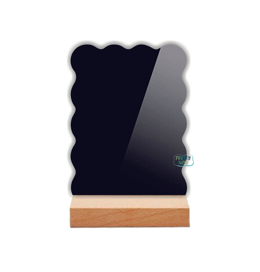 Black Acrylic wavy sheet and Wood base Combo