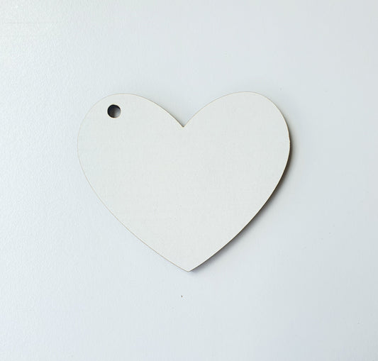 60mm White MDF Heart