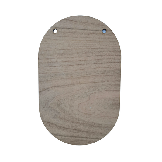 Hang Sign Board Veneer MDF - Oval